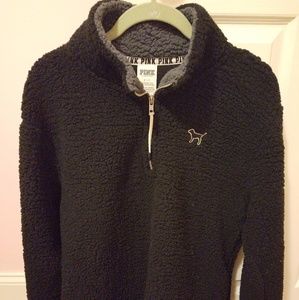 Victoria secret PINK 3/4 zip sherpa jacket sweater
